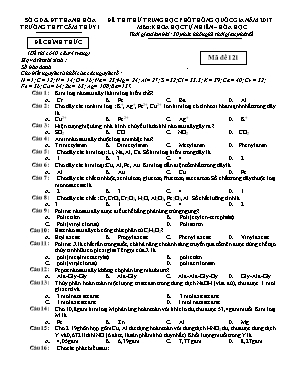 Đề thi thử THPT Quốc gia môn Hóa học năm 2017 - Mã đề 121 - Trường THPT Cẩm Thủy 1 (Có đáp án)
